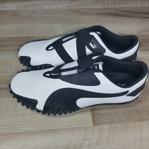 Puma Mostro Perforated Leather Pack Sneakers White Black 397331-01 Men's Size 10